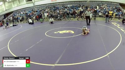 10U Boys - 63 lbs Champ. Round 2 - Mitchell Christensen, Heartland Wrestling Academy vs Bladen Bokinsky, Contenders Wrestling Academy