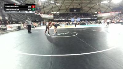 Girls 2A 190 lbs Cons. Round 5 - Tatiana Tovar, Grandview (Girls) vs Maeve Norton, Washougal (Girls)