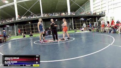 235 lbs Placement Matches (8 Team) - Jeralyn Spear, Missouri vs Blake Baker, Texas Red