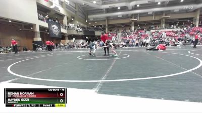 76 lbs Cons. Round 2 - Roman Norman, WR - Topeka Blue Thunder vs Hayden Gizzi, Widefield