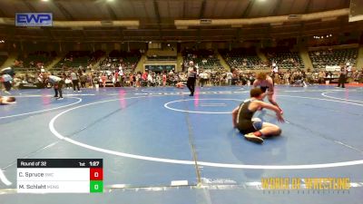 95 lbs Round Of 32 - Cohen Spruce, Sunnyside Wrestling Club vs Mason Schlaht, Monster Garage