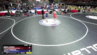 120 lbs Cons. Round 2 - Benny Gomez, Daniel Cormier Wrestling Club vs Lucas Carbajal, Temecula Valley High School Wrestling