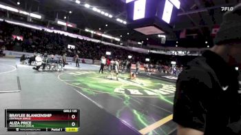 Girls 125 lbs Champ. Round 2 - Braylee Blankenship, Centralia (Girls) vs Aliza Price, Woodinville (Girls)