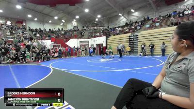 56 lbs Quarterfinal - Jameson Rightmyer, Cloverdale Wrestling Club vs Brooks Herndon, GGB