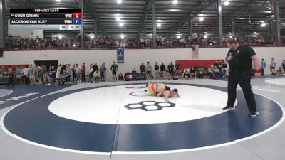 92 kg Cons. Rd Of 32 - Coen Grimm, West Virginia Regional Training Center vs Jackson Van Kley, West Point Wrestling Club