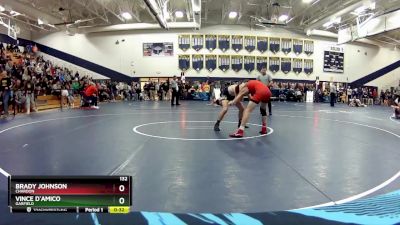 132 lbs Cons. Round 4 - Vince D`Amico, Garfield vs Brady Johnson, Chardon