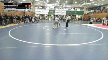 285 lbs Cons. Round 2 - Westin Musgrave, Rim Of The World vs David Chavez, Rancho Bernardo