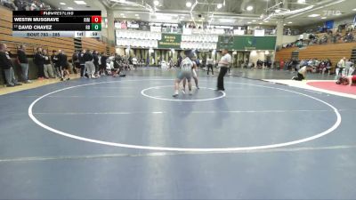 285 lbs Cons. Round 2 - Westin Musgrave, Rim Of The World vs David Chavez, Rancho Bernardo