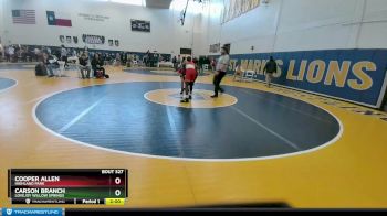 140 lbs Cons. Round 5 - Cooper Allen, Highland Park vs Carson Branch, Lovejoy Willow Springs