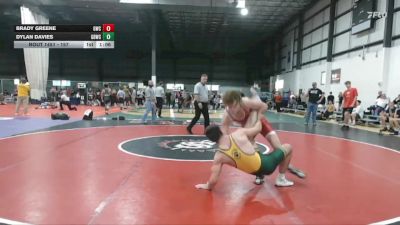 157 lbs Champ. Round 4 - Dylan Davies, Great Bridge Wrestling Club vs Brady Greene, Grizzly Wrestling Club
