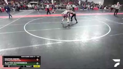 120 lbs Cons. Round 2 - Blayten Schoenebeck, Luxemburg-Casco vs Daxton Diemel, Seymour Area Wrestling