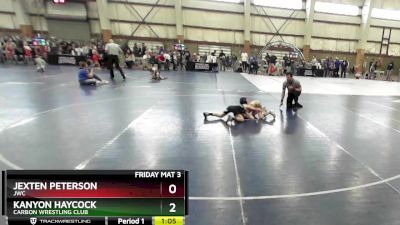 58 lbs Champ. Round 1 - Kanyon Haycock, Carbon Wrestling Club vs Jexten Peterson, JWC