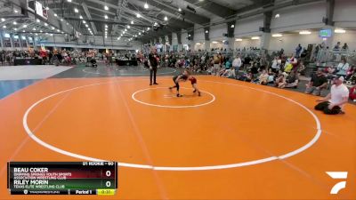 60 lbs Quarterfinal - Beau Coker, Dripping Springs Youth Sports Association Wrestling Club vs Riley Morin, Texas Elite Wrestling Club