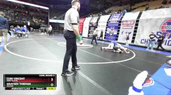 132 Class 1 lbs Cons. Round 2 - Cuin Vincent, West Platte vs Graysen Thieman, Holden