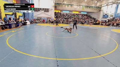 126 lbs Cons. Round 3 - Cale Baker, Cape Henlopen H S vs Nicholas Papiro, Delaware Military Academy