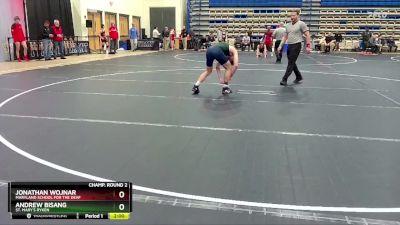 138 lbs Champ. Round 2 - Jonathan Wojnar, Maryland School For The Deaf vs Andrew Bisang, St. Mary`s Ryken