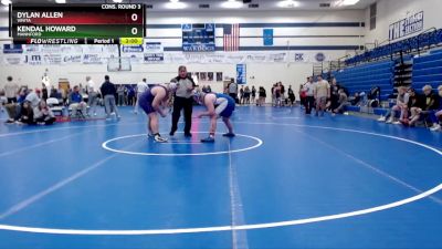 285 lbs Cons. Round 3 - Dylan Allen, Vinita vs Kendal Howard, Mannford