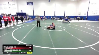 133 lbs Cons. Round 4 - Tyler Weidman, UW-Whitewater vs Abdullokh Khakimov, Harper College