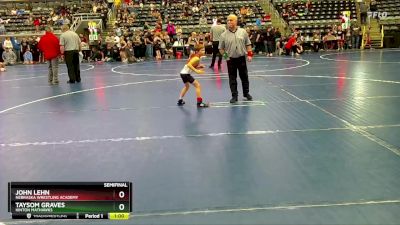 55 lbs Semifinal - Taysom Graves, Hinton Mathawks vs John Lehn, Nebraska Wrestling Academy