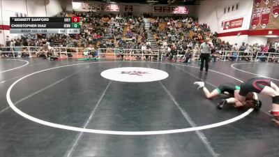 138 lbs Champ. Round 2 - Bennett Sanford, Greybull/Riverside vs Christopher Diaz, Kelly Walsh