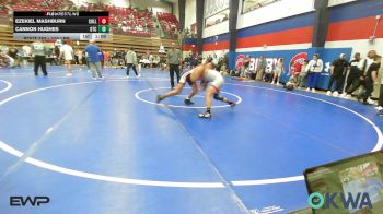 100 lbs Semifinal - Ezekiel Mashburn, Collinsville Cardinal Youth Wrestling vs Cannon Hughes, Owasso Takedown Club
