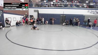 43 lbs Cons. Semi - Takyzen Landon, Thunder Ridge Outlaws Wrestling Club vs Colton Richardson, 208 Badgers Wrestling Club