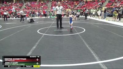 46 lbs Cons. Round 2 - Kenton Schwettman, Badlands Elite vs John O`Leary, Dodge City Wrestling Academy