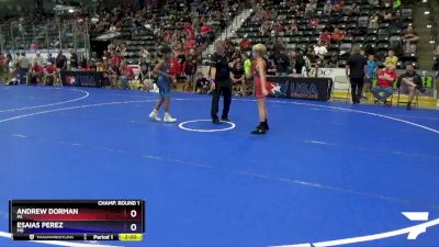 86 lbs Champ. Round 1 - Andrew Dorman, PA vs Esaias Perez, MD