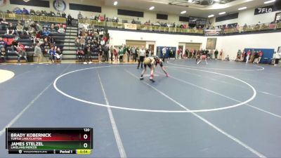 120 lbs Cons. Round 2 - Brady Kobernick, Turtle Lake/Clayton vs James Stelzel, Lakeland/Mercer