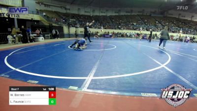 76 lbs Round Of 32 - Waylon Barnes, Harrah Little League Wrestling vs Lane Faunce, SlyFox Wrestling Academy