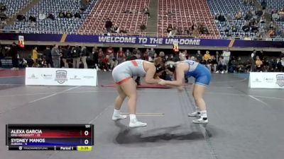 191 lbs Round 1 (16 Team) - Alexa Garcia, King University vs Sydney Manos, Aurora