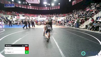 58 lbs Rr Rnd 2 - Ryker Cox, Miami vs Stryker Hawk, Salina Wrestling Club