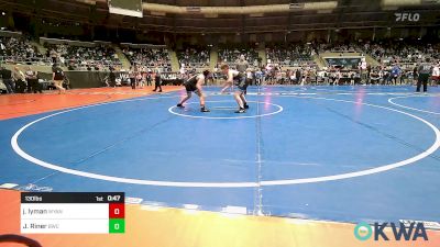 130 lbs Round Of 16 - Jared Lyman, Wyandotte Youth Wrestling vs Jackson Riner, Bartlesville Wrestling Club