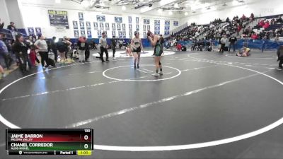 130 lbs Cons. Round 4 - Chanel Corredor, Aliso Niguel vs Jaime Barron, Paloma Valley