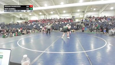 190 lbs 1st Place Match - Keagan Rasmussen, Green Canyon vs Beth Gunnell, Green Canyon