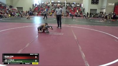 65 lbs Cons. Round 2 - Jay Cyrus, Fort Payne Youth Wrestling vs Ryan Cox, Alpha Elite