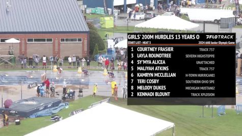 Youth Girls' 200m Hurdles, Finals 3 - Age 13