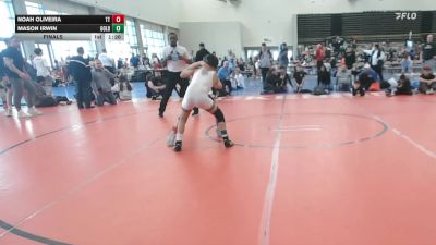 93 lbs Final - Noah Oliveira, Team Tugman - MSC vs Mason Irwin, All I See Is Gold Academy - MSC