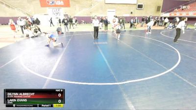 106 lbs Cons. Round 2 - Dilynn Albrecht, B.A.M. Training Center vs Lakin Evans, Iowa