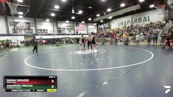 120 lbs Quarterfinal - Samah Shrader, Great Oak vs Savannah Crouch, Murrieta Valley