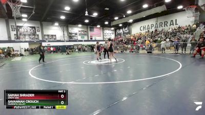 120 lbs Quarterfinal - Samah Shrader, Great Oak vs Savannah Crouch, Murrieta Valley