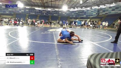 144 lbs Quarterfinal - Elijah Blewitt, Sebolt Wrestling Academy vs Maksim Mukhamedaliyev, Izzy Style Wrestling