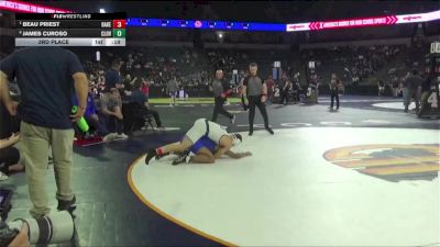 157 lbs 3rd Place - Beau Priest, Bakersfield (CS) vs James Curoso, Clovis (CS)