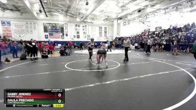 135 lbs Quarterfinal - Dalila Preciado, Long Beach Poly vs Gabby Jimenez, Paloma Valley