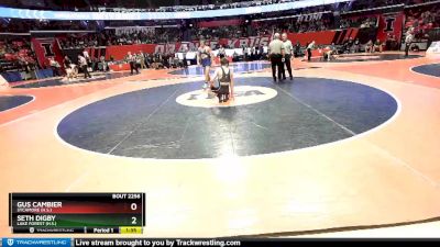 2A 152 lbs Cons. Round 2 - Seth Digby, Lake Forest (H.S.) vs Gus Cambier, Sycamore (H.S.)