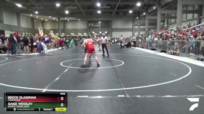 130 lbs Quarterfinal - Gaige Wessley, Kansas Young Guns vs Brock Glassman, Tonganoxie