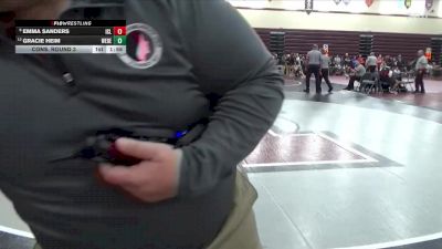 190 lbs Cons. Round 3 - Gracie Heim, West Delaware vs Emma Sanders, Iowa City Liberty