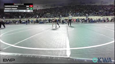 110 lbs Consi Of 8 #2 - Carson Bowline, Coweta Tiger Wrestling vs Bennett Priddy, Bridge Creek Youth Wrestling
