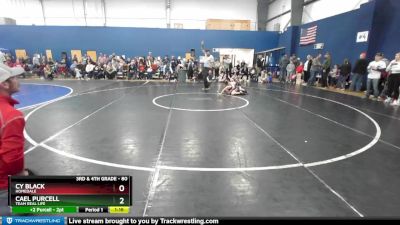 80 lbs Quarterfinal - Cy Black, Homedale vs Cael Purcell, Team Real Life