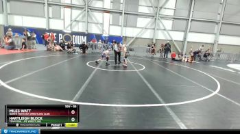 53 lbs Cons. Round 1 - Miles Watt, North Montana Wrestling Club vs Hartleigh Block, Team Real Life Wrestling